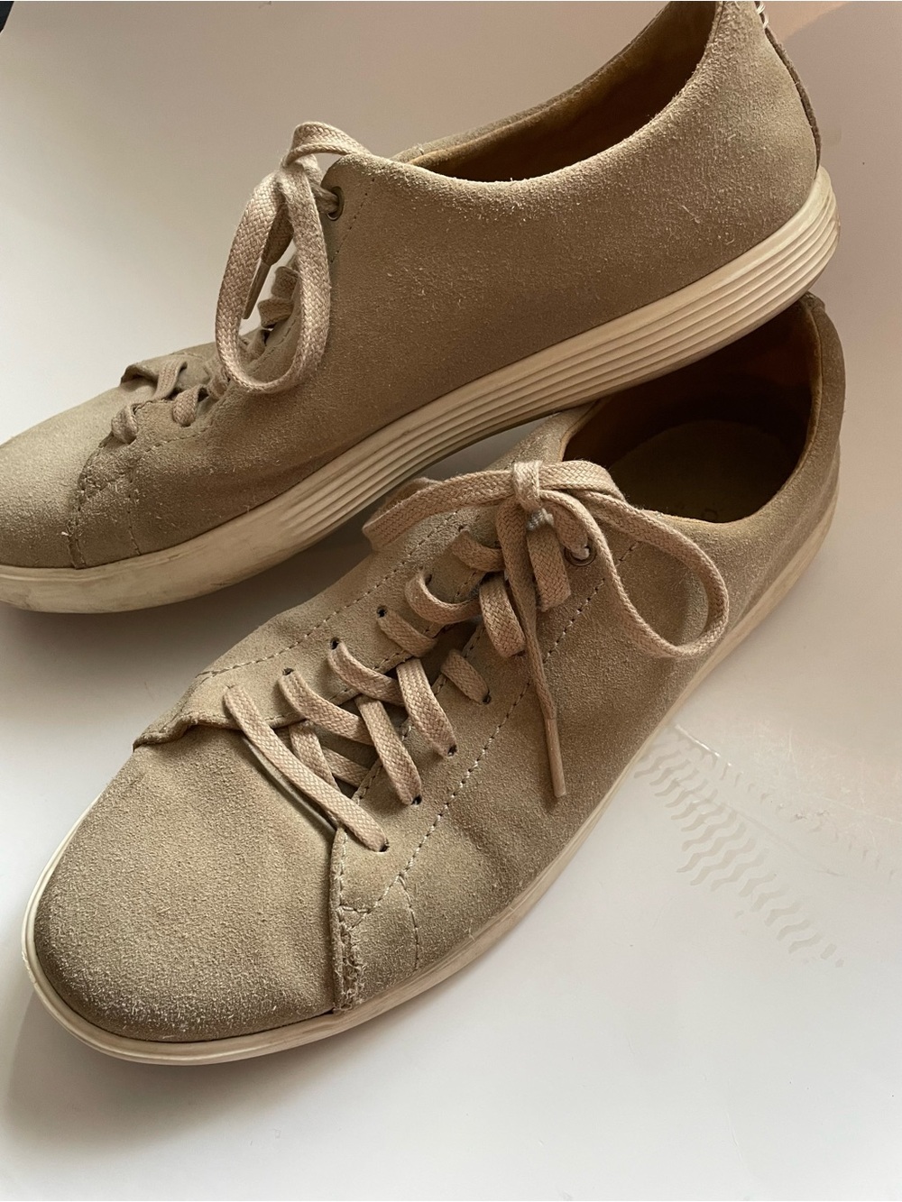 Cole Haan Women’s Tan Suede Low-Top Sneakers